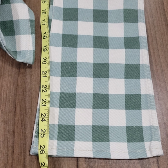 Wrangler Wrock 672 Gingham Kick Flare Green Plaid Checkered Pants Size W25 - Picture 11 of 13